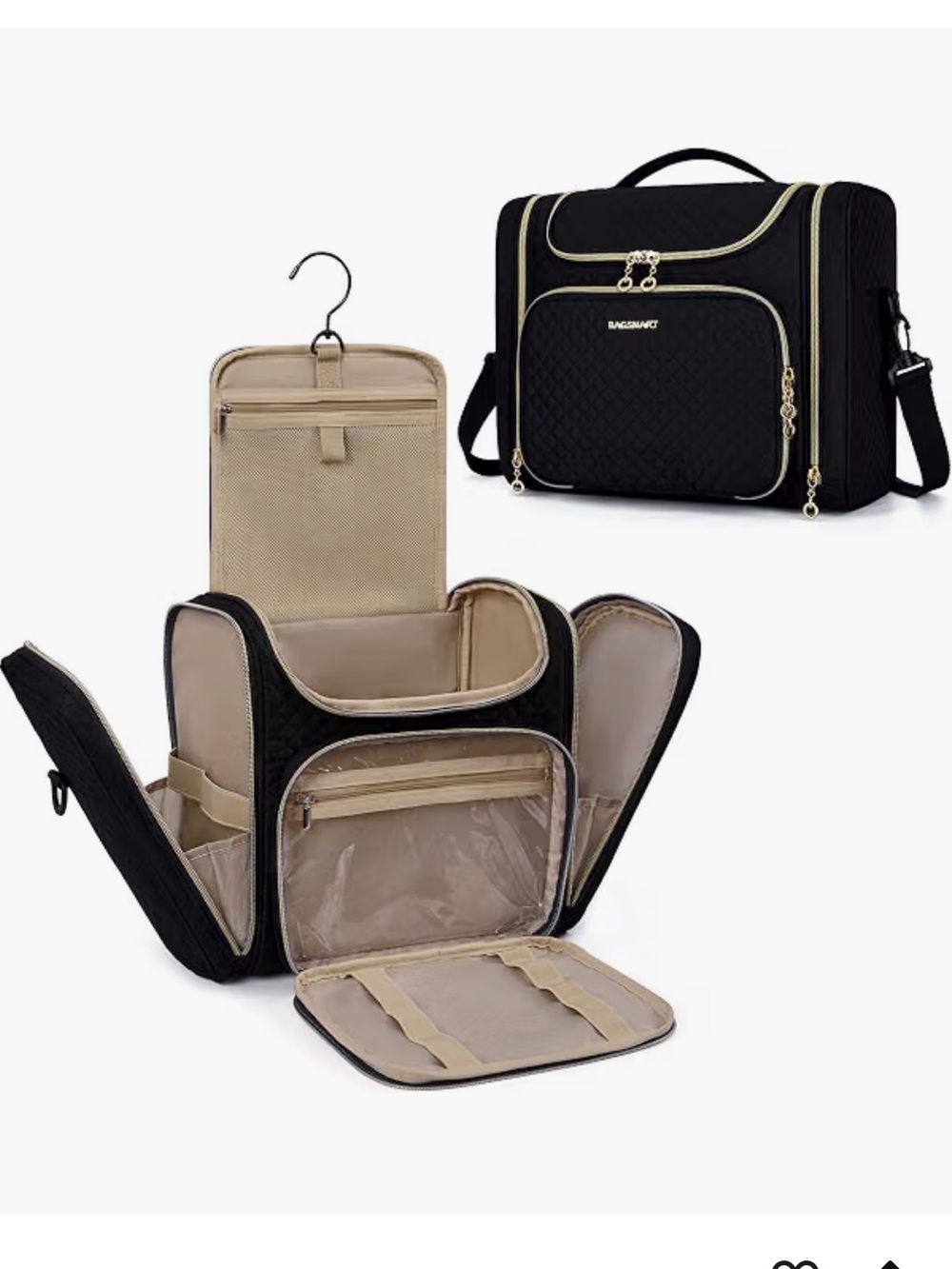 Black Large Capacity Travel Toiletry Bag
